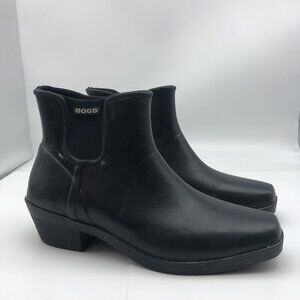 Women's Bogs Valerie Bootie Ankle Pull On Rain Boots Shoes Sz 8 black synthetic